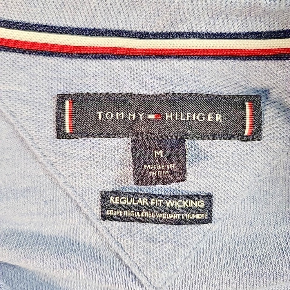 Tommy Hilfiger Polo Shirt Women's Size Medium Wicking Light Blue Top Daily Dress - Picture 3 of 8